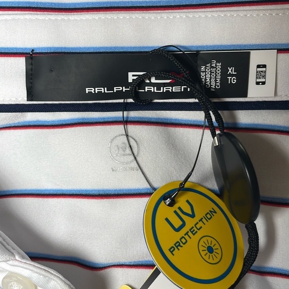 Ralph Lauren RLX white, blue and red stripes classic fit performance polo sz XL - Picture 2 of 8